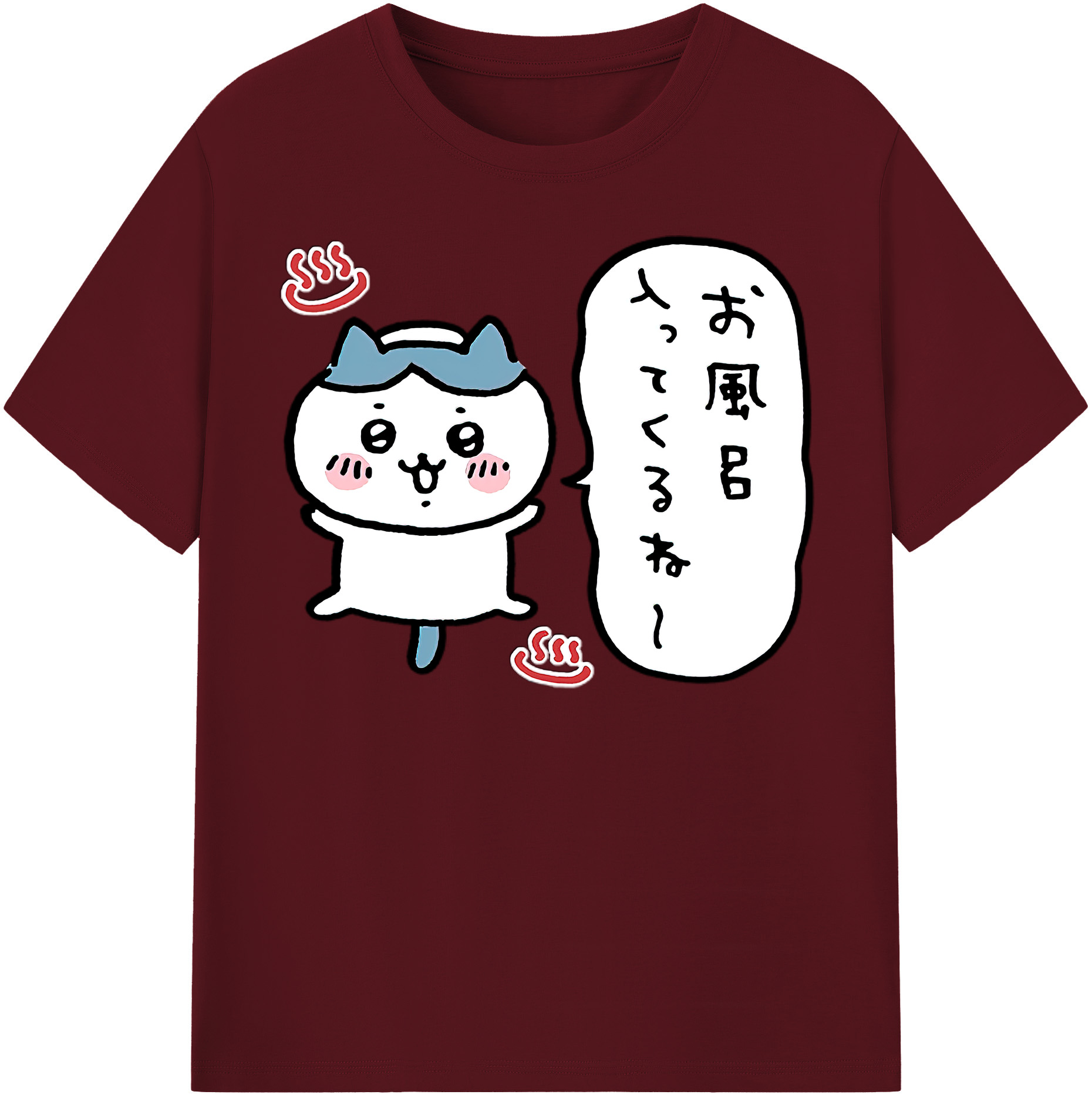 （画像用） ちいかわ ハチワレ Chii-kawa hachiware 綿100％半袖Tシャツ（フロントプリント）